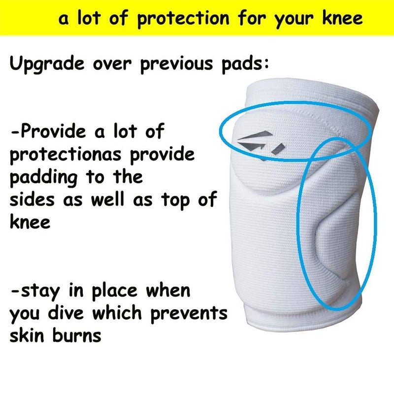 Rawxy Volleyball Knee Pads with High Shock Absorbing Cushion,Adult Junior Youth Men &Women Boy Girls Gift (white, Middle and Large) - Image 3